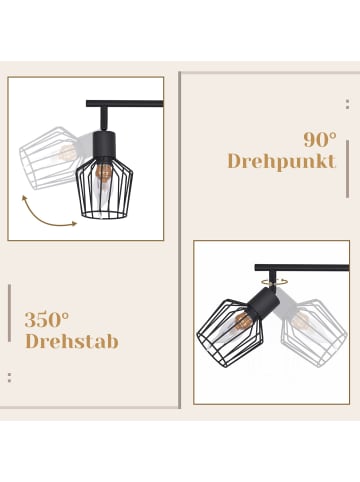 ZMH Deckenleuchte in schwarz 4-flammige E14 Schwenkbar Vintage Deckenspot
