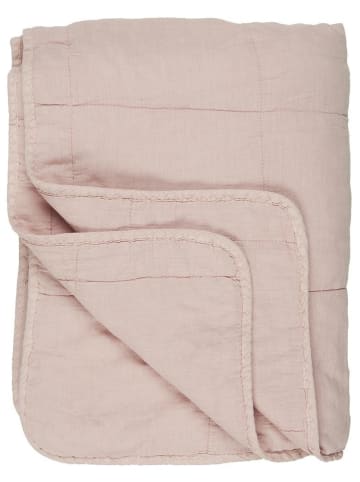 IB Laursen Vintage Quilt unifarben Baumwolldecke in rosa