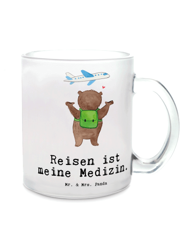 Mr. & Mrs. Panda Trinkbecher Bär Reisen mit Spruch in Transparent