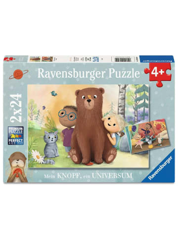 Ravensburger Puzzle 24 Teile Kinderpuzzle 2x24 Teile - Mein Knopf, ein Universum Ab 4 Jahre in bunt