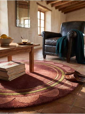 KADIMA DESIGN Wollteppich fussbodenheizung-geeignet WENSUM handgetuftet in Beerenrot