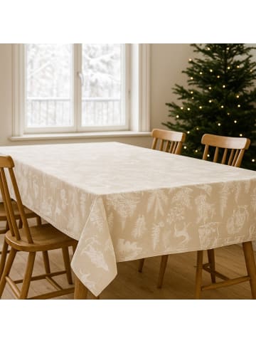 Atmosphera Créateur d'intérieur Tischdecke mit Tiermotiv in Beige, 140 x 360 cm