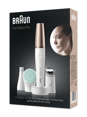 Braun Gesichtsepilier- und Pflegegerät "FaceSpa Pro 913" in Weiß