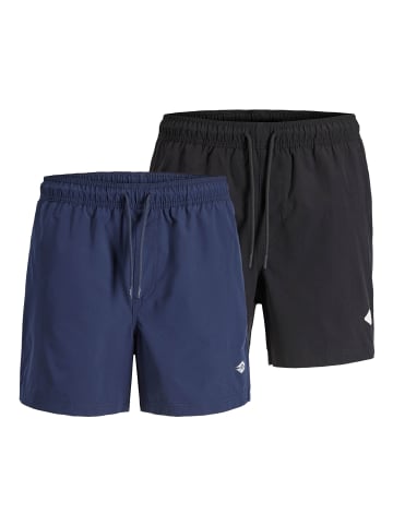 Jack & Jones Badeshorts 2er Pack in Schwarz/Dunkelblau