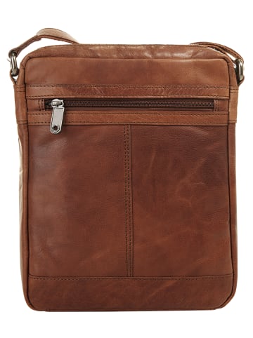 SPIKES & SPARROW Umhängetasche echt Leder in cognac