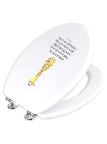 Mr. & Mrs. Panda Toilettendeckel Giraffe Blumenkranz mit Spruch in Weiß