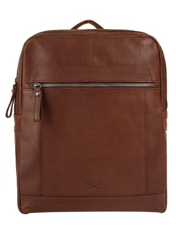 Sansibar Rucksack echt Leder in cognac