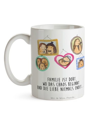 Mr. & Mrs. Panda Tasse Igel Familie mit Spruch in Weiß