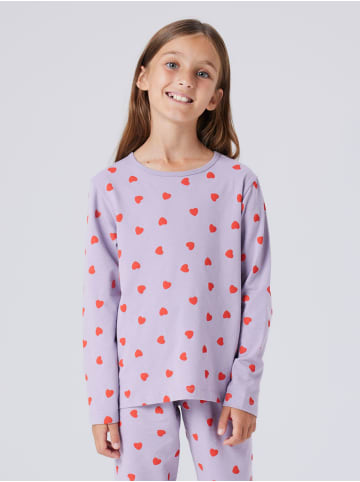 name it Schlafanzug NKFNIGHTSET LAVENDER HEARTS in lavender gray