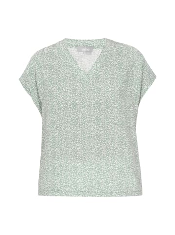 Usha Women Blouse in turquoise white