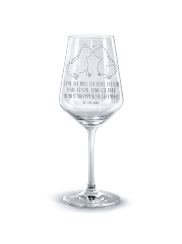 Mr. & Mrs. Panda Rotweinglas Frosch Liebe mit Spruch in Transparent