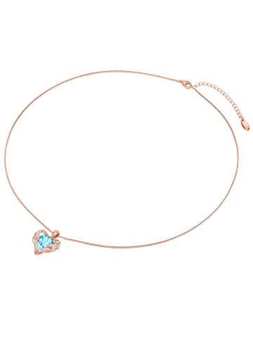 Rafaela Donata Halskette Herz Sterling Silber verziert mit Kristallen von Swarovski® in aquamarin
