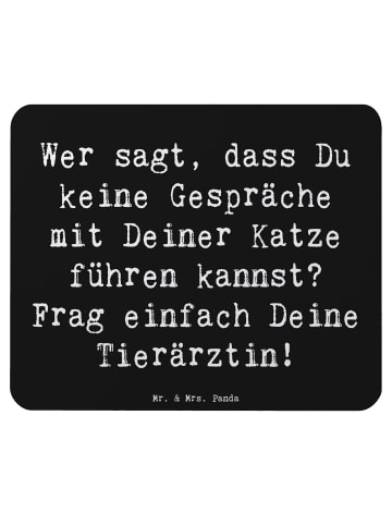 Mr. & Mrs. Panda Mouse Pad Spruch Tierärztin Gespräche mit Spruch in Schwarz