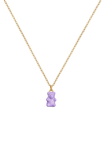 Elli Halskette 925 Sterling Silber Bär in Violett hell