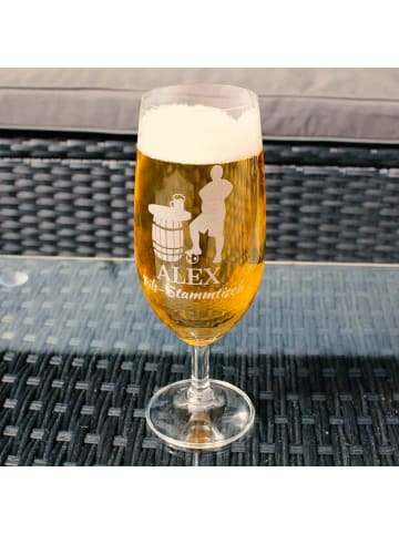 LUXENTU Biertulpe Pilsglas mit Gravur 40. Jubiläum 360 ml in transparent