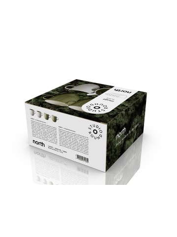 Studio Round Becher North in Shiny moss/Matte white