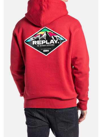 Replay Replay Kapuzensweatshirt Hoodie mit Logoprint und Kapuze in rot