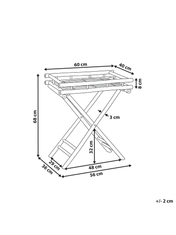 Beliani Beistelltisch MISICUNI in  - (W) 40 x (H) 68 x (L) 60 cm