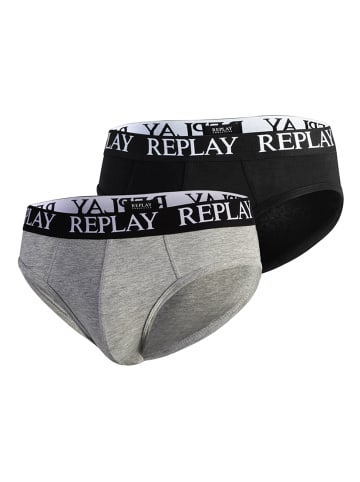 Replay Replay Slip REPLAY SLIP Basic Cuff Logo im praktischen 2er Pack in mehrfarbig