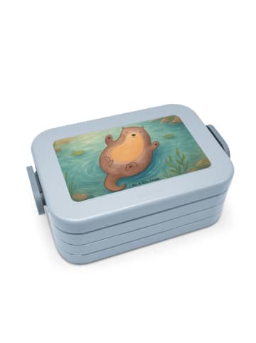 Mr. & Mrs. Panda Lunchbox Otter Umarmen Design ohne Spruch in Blau Pastell
