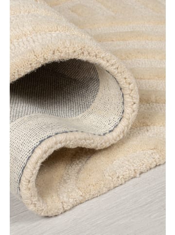 KADIMA DESIGN Handgetufteter Wollteppich in Pastellfarben in Beige