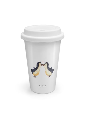 Mr. & Mrs. Panda To Go Becher Pinguine Kuss ohne Spruch in Weiß