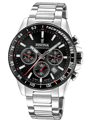 Festina Herrenuhr Chronograph Stahl/Schwarz