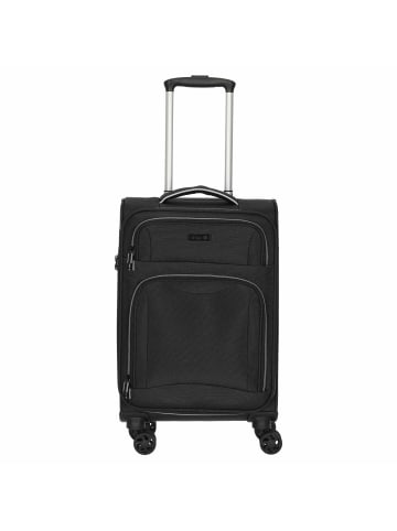 D&N Travel Line 9204 - 4-Rollen-Kabinentrolley S 55 cm (grau) in schwarz