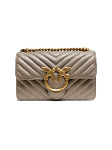 Pinko Schwarz Grau Leder Love Ein Mini Schulter Tasche
