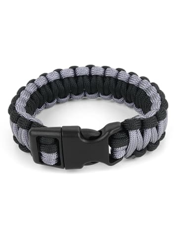 Normani Outdoor Sports Survival-Armband Paracord 17 mm Medium in Schwarz/Grau