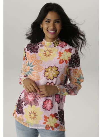 Aniston SELECTED Chiffonbluse in gelb-orange