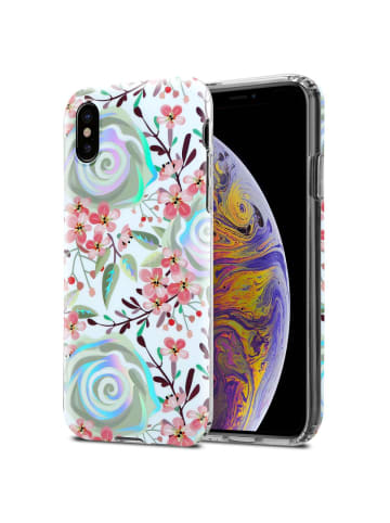 cadorabo Hülle für Apple iPhone XS MAX Blumen Muster in PFIRSICHBLÜTEN