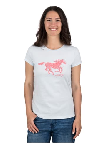 Mustang T-Shirt Alexia C Logo in Blau