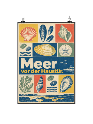 Mr. & Mrs. Panda Print Muscheln retro Design mit Spruch in Weiß
