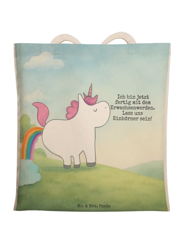 Mr. & Mrs. Panda Tasche Einhorn Pupsen Design mit Spruch in Weiß