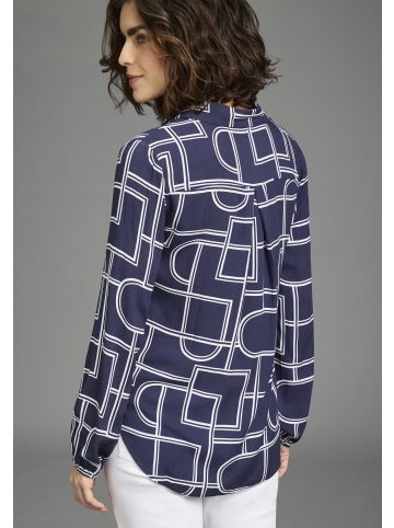 Laura Scott Longbluse in marine-gemustert