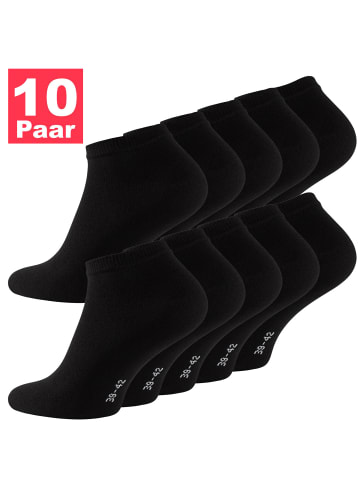 RESLAD Füßlinge Sneakersocken 10er PACK in schwarz-10 Paar