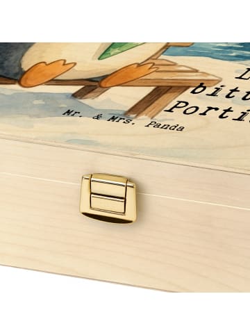 Mr. & Mrs. Panda Teebox Holz Pinguin Pommestüte Design mit Spruch in Weiß