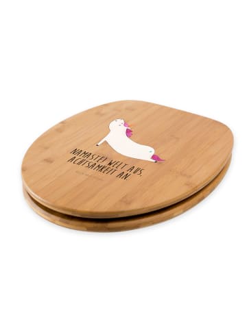 Mr. & Mrs. Panda Klodeckel Einhorn Yoga mit Spruch in Braun