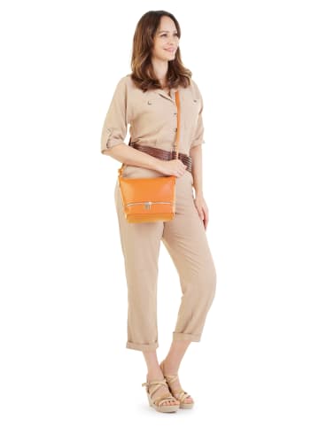 Cluty Umhängetasche echt Leder in orange