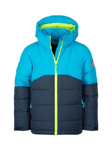 Trollkids Winterjacke "Gryllefjord" in Blau/Nachtblau/Limegrün