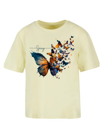 F4NT4STIC Ladies Everyday T-Shirt Schmetterling in softyellow