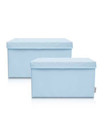 Lifeney Aufbewahrungsbox 2er-Set Hellblau, 37 x 25 x 21 cm