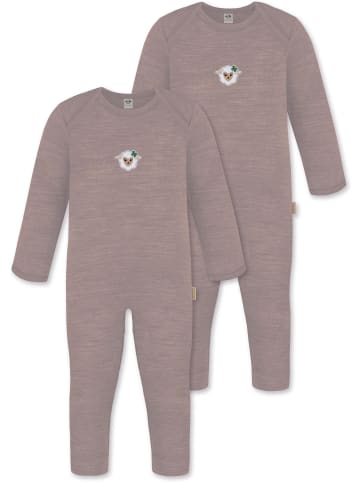 Normani Outdoor Sports 2er Pack Baby Merino Strampler „Waverly" in Rosa