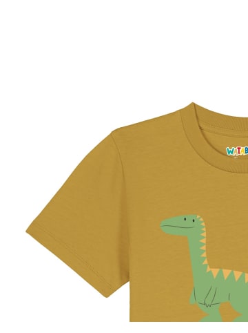 wat? Apparel T-Shirt Baby Dinosaurier in Ocker
