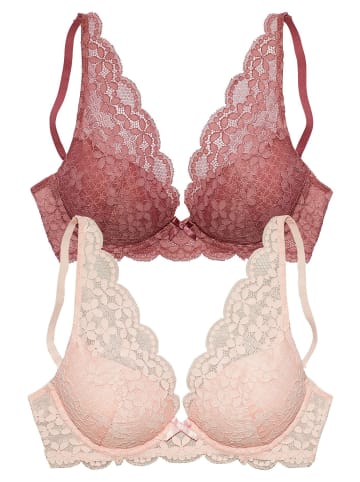 PETITE FLEUR Push-up-BH in rosenholz+rose