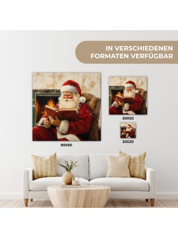 MuchoWow Leinwand Bilder Dunkelrot