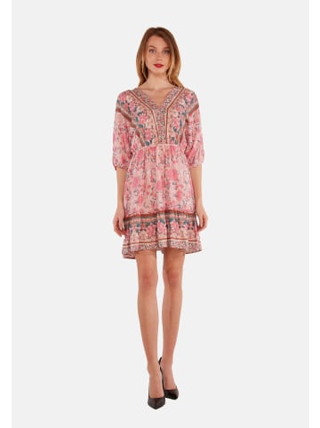 TOOCHE Kleid "Rosa Flower" in Mehrfarbig