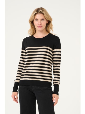 Kaffe Strickpullover KAlizza Regular fit in Black/Feather Gray Mel. Stripe
