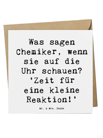 Mr. & Mrs. Panda Klappkarte Spruch Chemiker Reaktion mit Spruch in Weiß